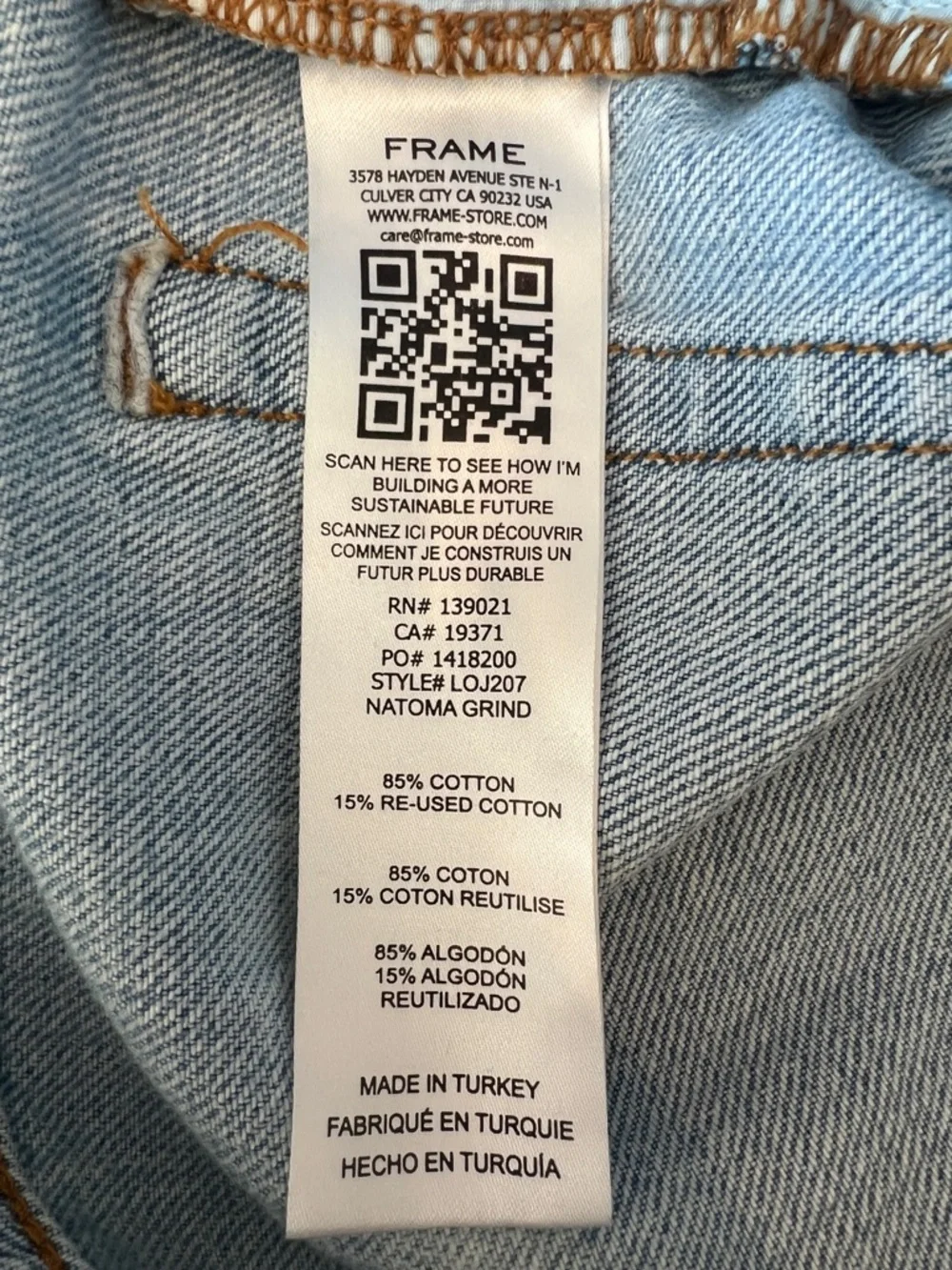 FRAME Distressed Light Washed Blue Denim Straight Leg Cropped Jeans- Size 31 - Picture 4 of 6